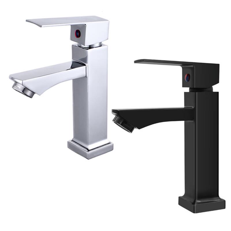 Square Zinc Alloy Single Cold Basin Faucet