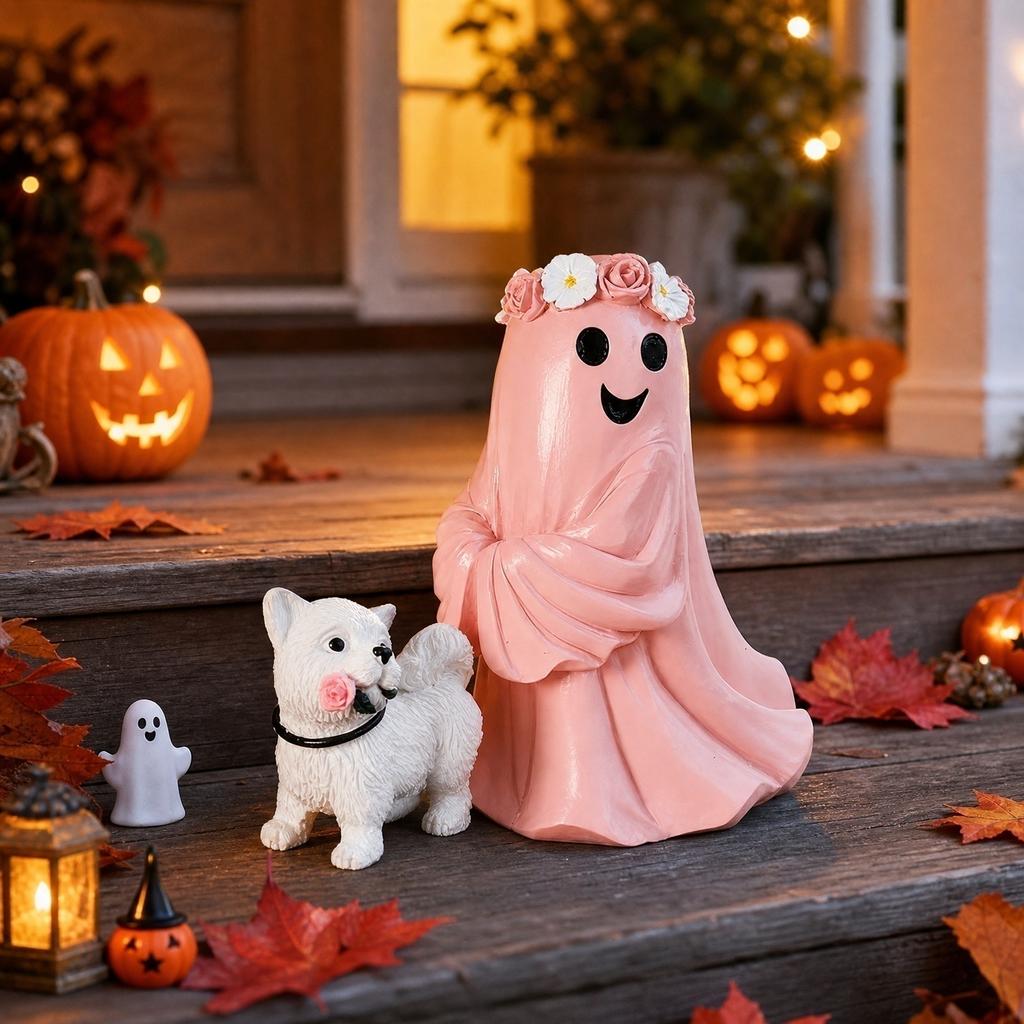 Walking Dog Resin Figurine for Halloween Christmas Home Garden Desk Decoration