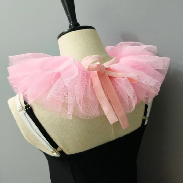 Victoriaanse Stijlen Afneembare Gaas Nepkraag voor Peuter Meisje 3 Lagen Tule Nekkraag Sjaal Capes Clown Cosplay Choker