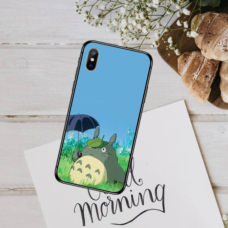 Pouzdro na telefon Happy Totoro sprite away Pro iphone 12 11 13 7 8 6 s plus x xs xr pro max mini skořepina