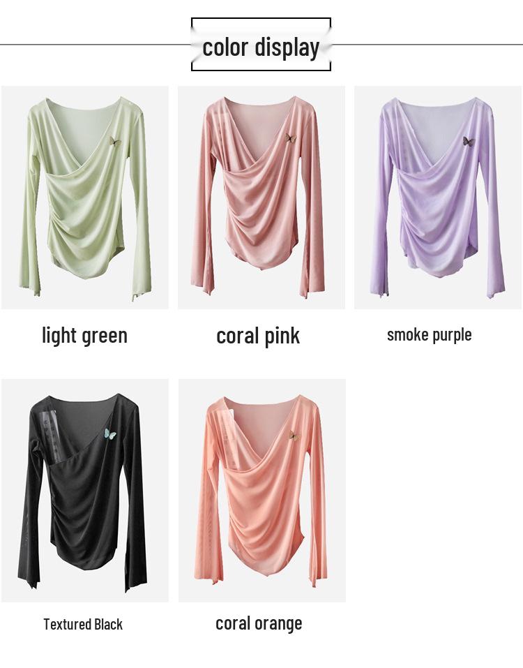 Adult Women's Ethnic Dance Butterfly Gauze Top for Modern and Classical Dance