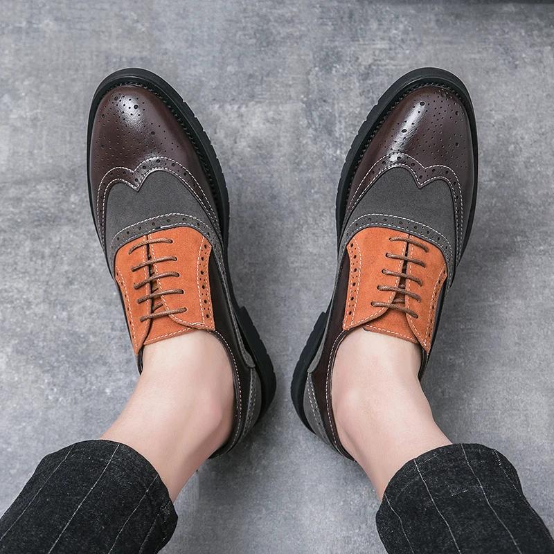 British Style Shoes Men’s Leather Business Formal Oxfords lace up Footwear Quality Leather Breathable Comfort Wedding Shoes men