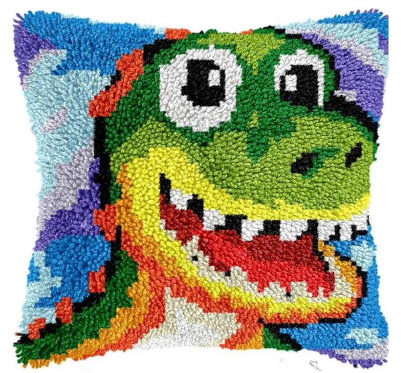 Cute Animals Dog Parrot Cross Stitch Needlework Set Diy Latch Hook Throw Pillow Embroidery Pillow Hook Kit Set For Needlework