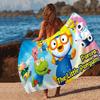 Asciugamano da Spiaggia Stampato in Microfibra Carino Cartoon P-Pororo per Alpinismo Yoga Spiaggia Nuoto Corsa Asciugamano Morbido Assorbente
