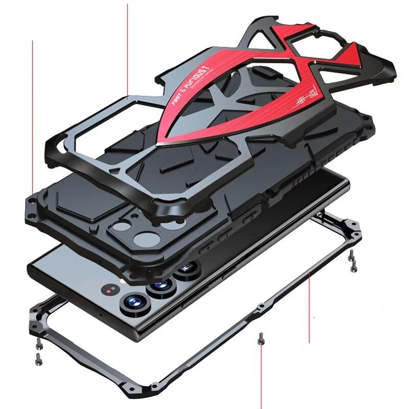 S24 Ultra Case Metal Alloy Aluminum Bumper For Samsung Galaxy S23 Ultra Hybrid Rugged Shockproof Armor Cover S22