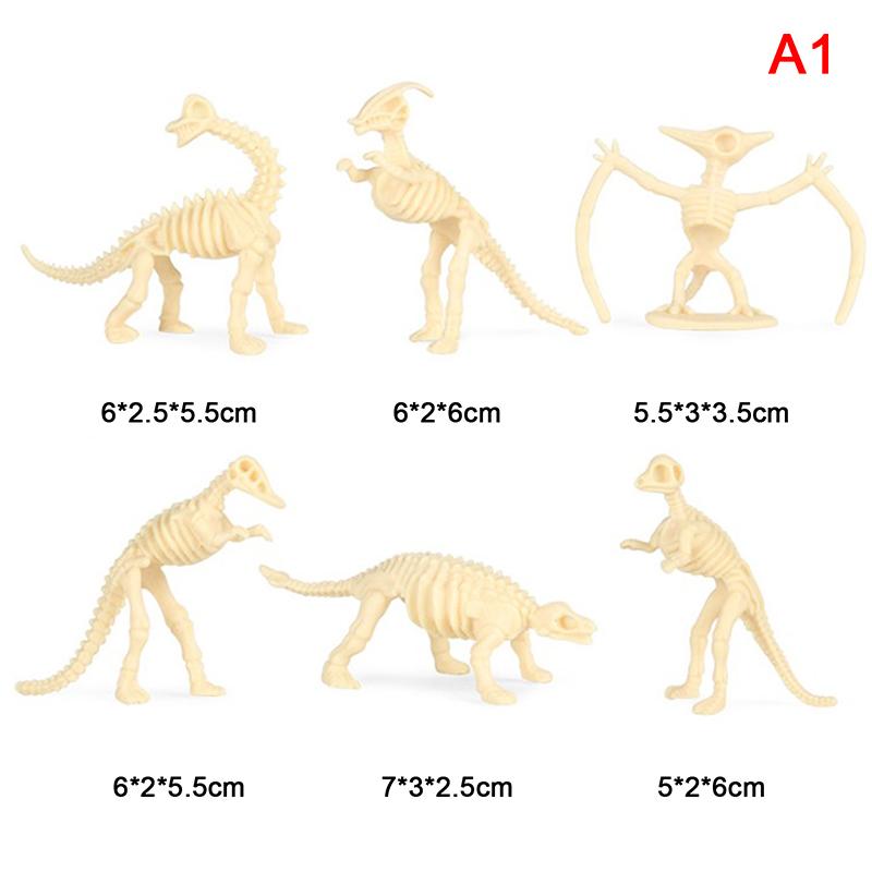 New 12Pcs Dinosaur Toys Fossil Skeleton Simulation Model Set Mini Action Figure Educational Creative Collection Toy For Children