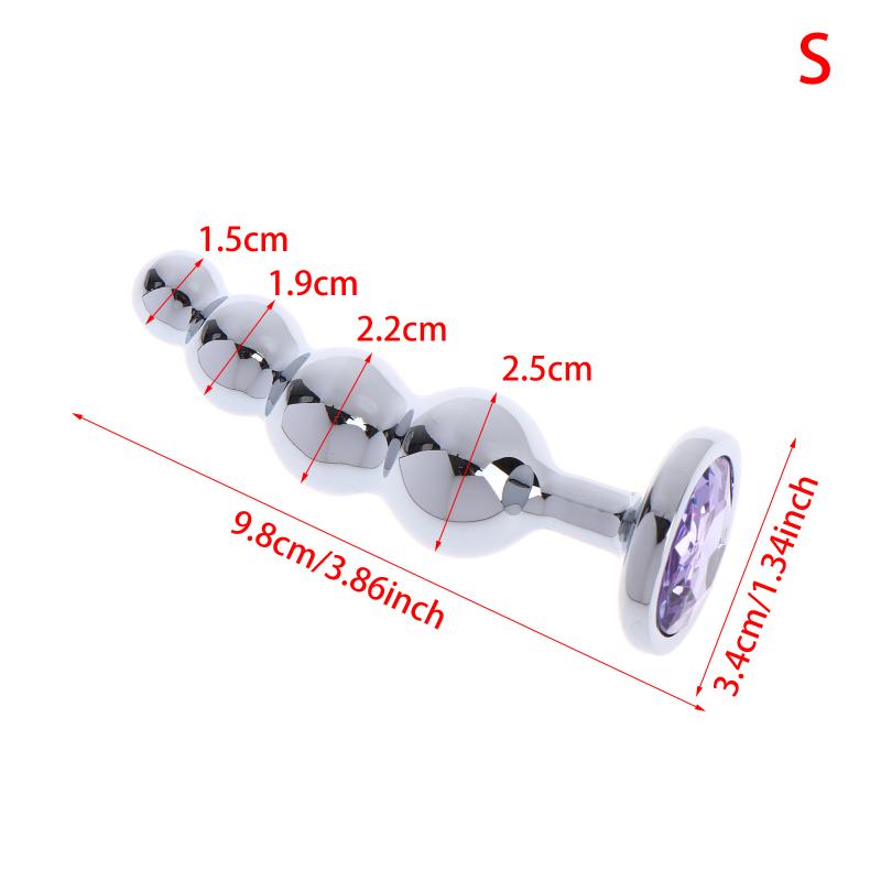 Metal Curved Anus Butt Plug,4 Beads Stimulating Anal Plugs Sex Toy, Prostate Massage,Analplug Buttplug Butplug With Jewelry Base