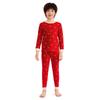 Children's Autumn/Winter Horse Year Red Long Johns Set - Pure Cotton Warm Pajamas