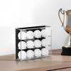 Acrylic Golf Ball Display Case 3 Tiered Collectibles Organizer, Office 12 Holes Transparent Pingpong Ball Holder Cabinet Shelf