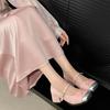 White French fairy wind light mouth thick high heel single shoes female 2025 new summer skirt square head Mary Jane shoes