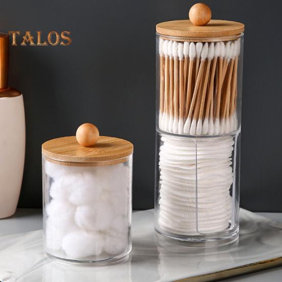Scatola Portaoggetti Organizer per Cotton Fioc con Coperchio Design Trasparente Contenitore Multiuso per Dischetti di Cotone, Filo Interdentale