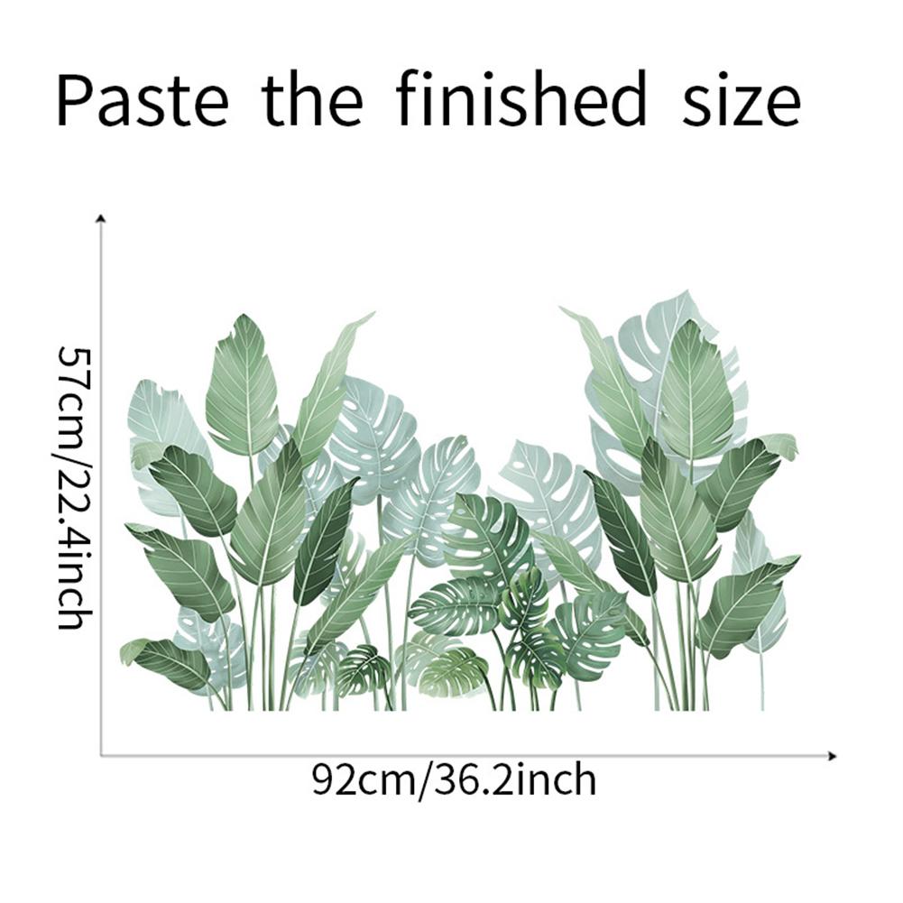 2pcs Tropical Green Leaves Wall Stickers Self-adhesive Wall Murals Wallpaper Home Decor For Bedroom Living Room