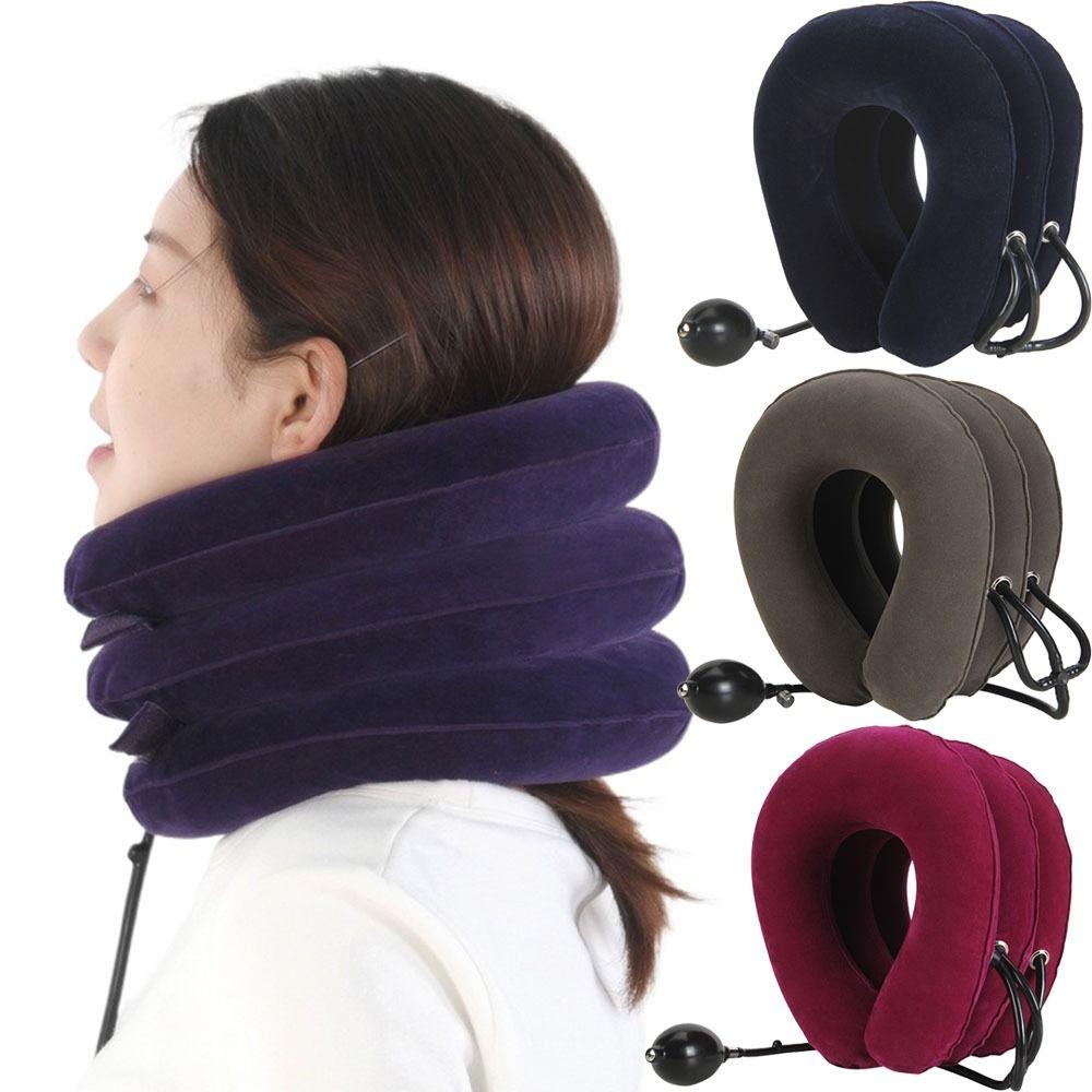 Adjustable Inflatable Neck Stretcher Foldable Neck Traction Pillow Travel