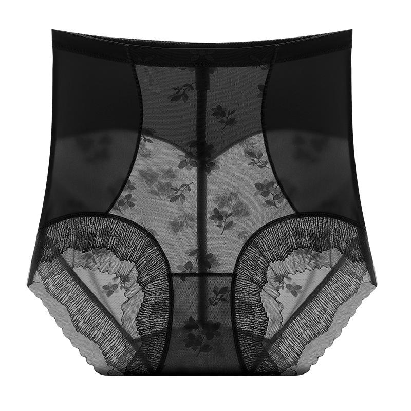 High Waist Tummy Control Lace Panties - Sexy Hip Lift, Mulberry Silk, Antibacterial Crotch, Women's Shapewear