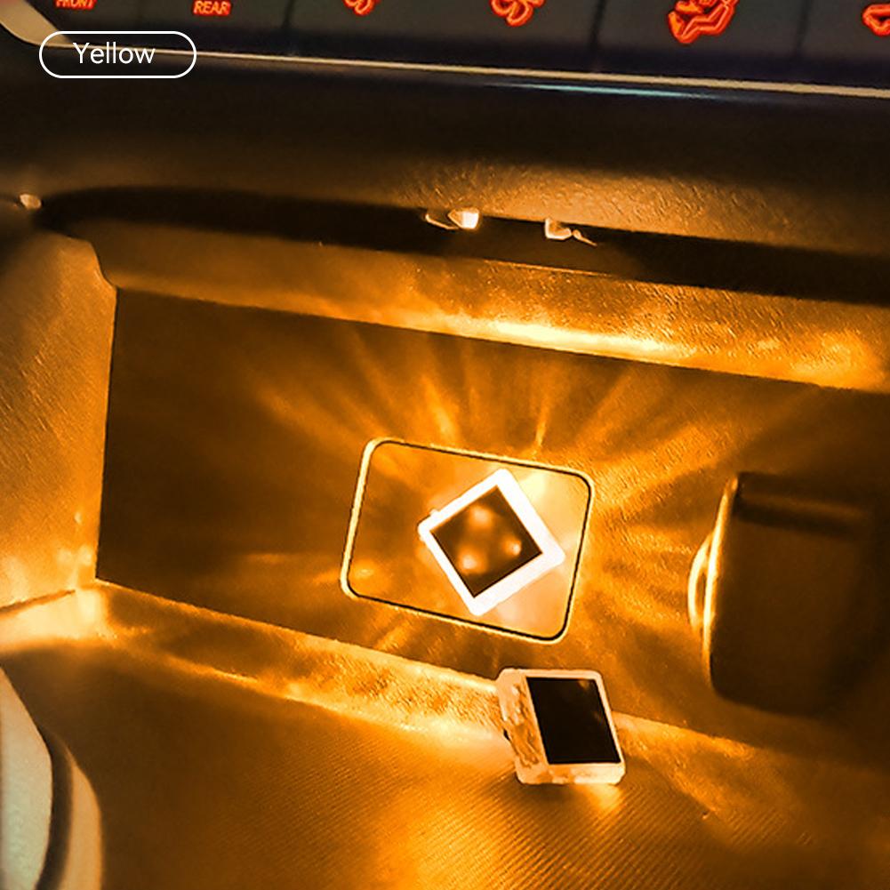 Car Interior USB Ambient Atmosphere Light LED Decorative Signal Lights Auto Reading Lamp Decorations Diamond Triangle