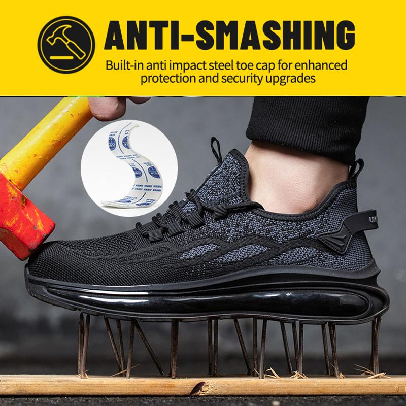 Women Security Boots Work Sneakers Lightweight Breathable Steel Toe Women Safety Shoes Puncture-Proof Female Shoes