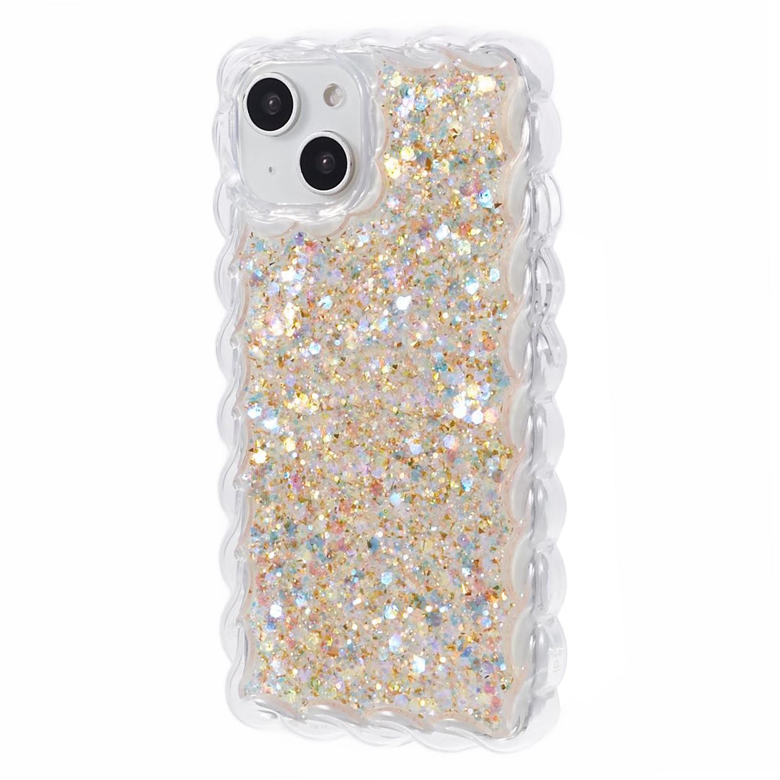 

JTW Series for iPhone 13 Case Glitter Sequins Epoxy TPU Phone Cover Gold