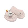 Cute Cartoon Sherry Rose Velvet Hole Shoes for Women To Wear 2025 Autumn and Winter New Muffin Thick-soled Cotton Slippers