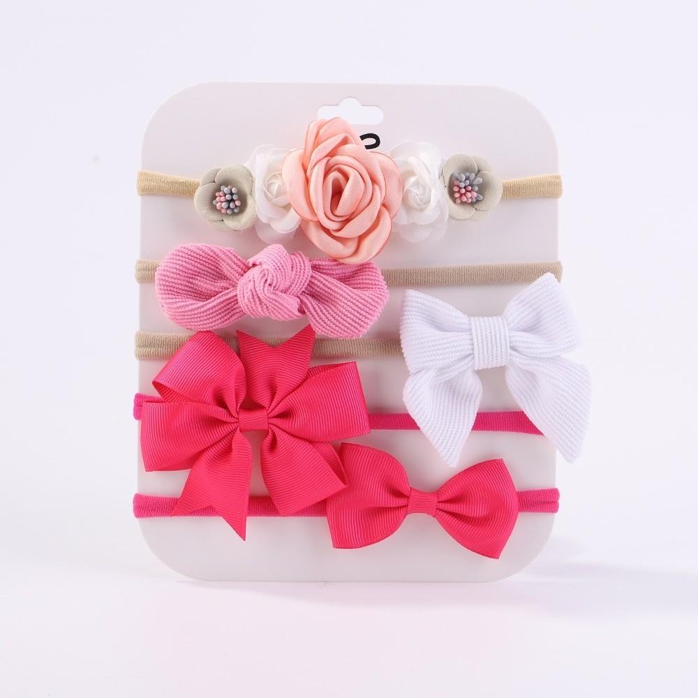 

10Pcs Cute Nylon Elastic Headband Sweet Bows floral Headdress for Baby Girl Infant Newborn Toddler 5I