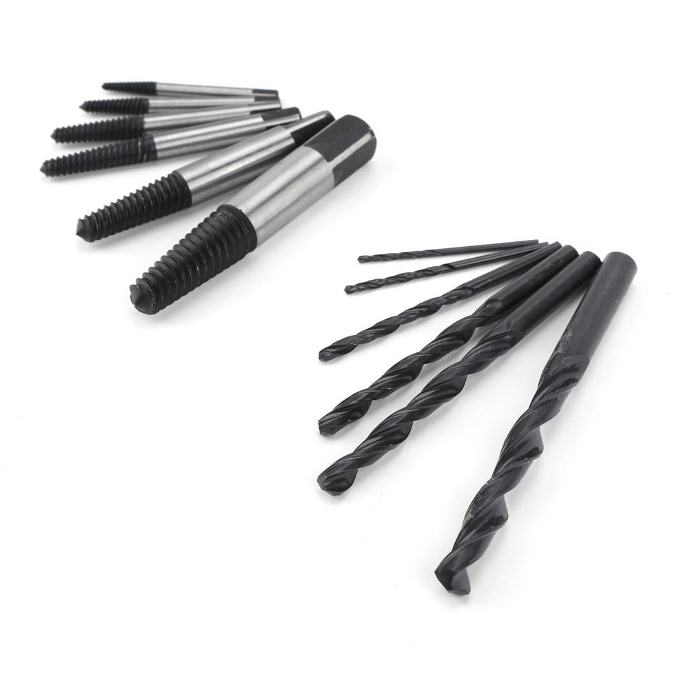 12Pcs Steel Screw Extractors and Drill Bits   Set Broken   Removing Hand Tools