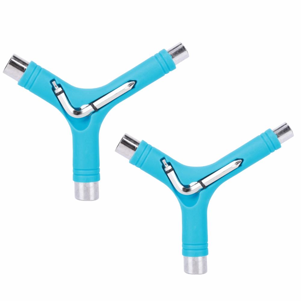 2PCS Five Functions Skate Wrench Y Type Longboard Wrench Portable Skateboard Wrench  For Longboard