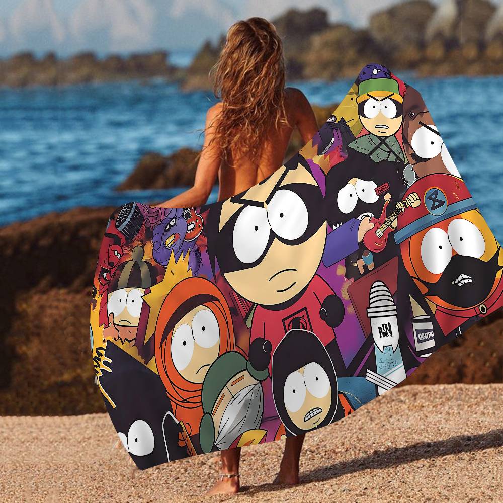 Classic animation S-South Cartoon Park Microfiber Blanket Quick Drying Beach Towels Oversized Printing Super Absorbent Pool