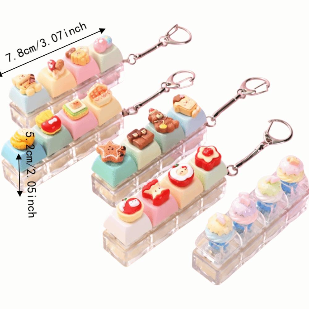Mechanical Keyboard Clicker Toy Keyring Finger Button Finger Press Keycap Keychain Sensory Toys