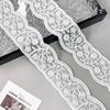 White Organza Strand Beads Three-Dimensional Flower Embroidery Barcode Clothing Cuffs Belt Decorative Lace Accessories