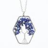 Hand-Wound Natural Gravel Crystal Hexagonal Loose Root Tree Of Life Fortune Tree Necklace Women'S Necklace N18