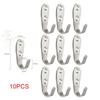 10 PCS Solid Stainless Steel Wall Mount Single Hook Heavy Duty Rustproof Coat Hanger