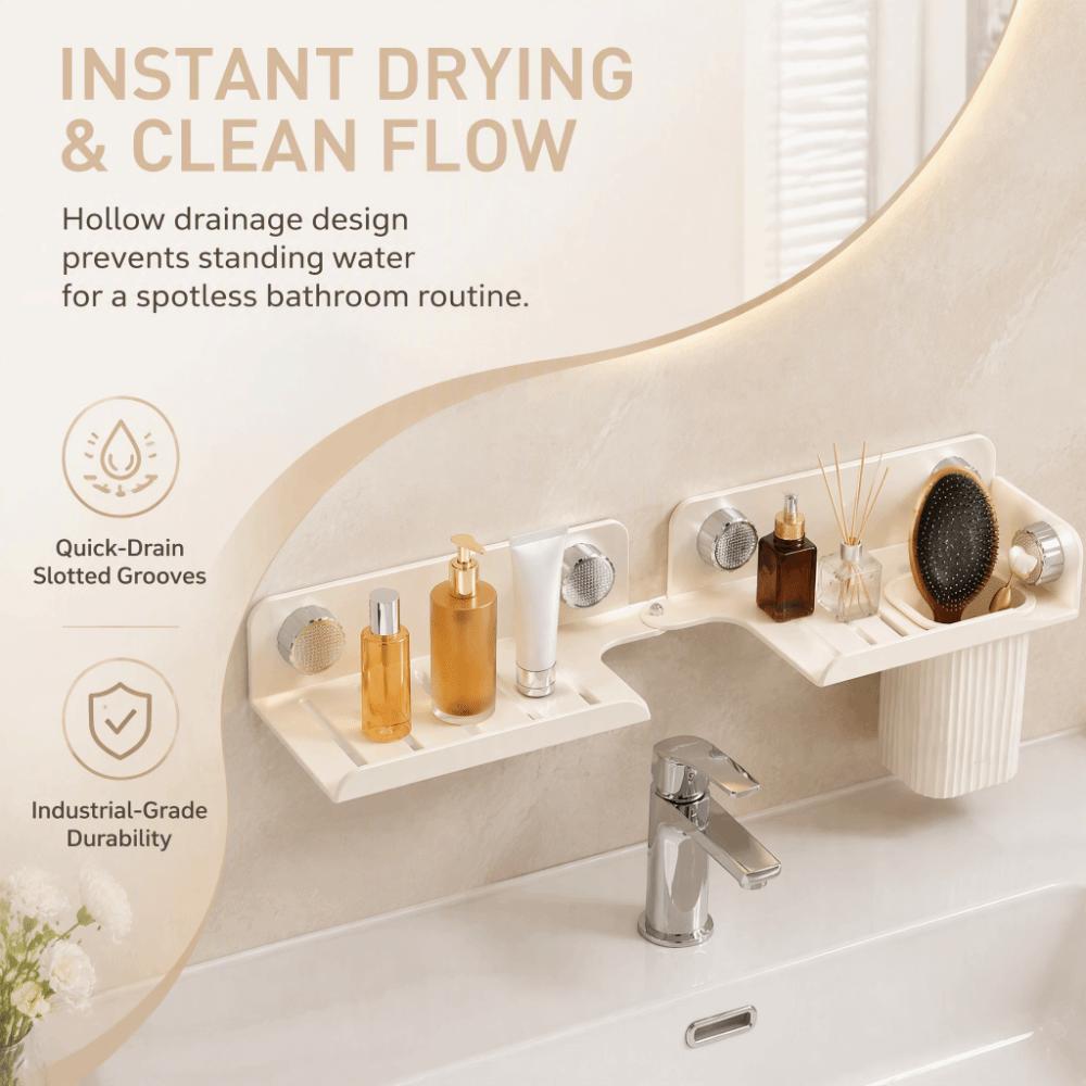 Vertical Bathroom Faucet Storage Rack No-Drilling Sink Counter Storage Rack  Kitchen