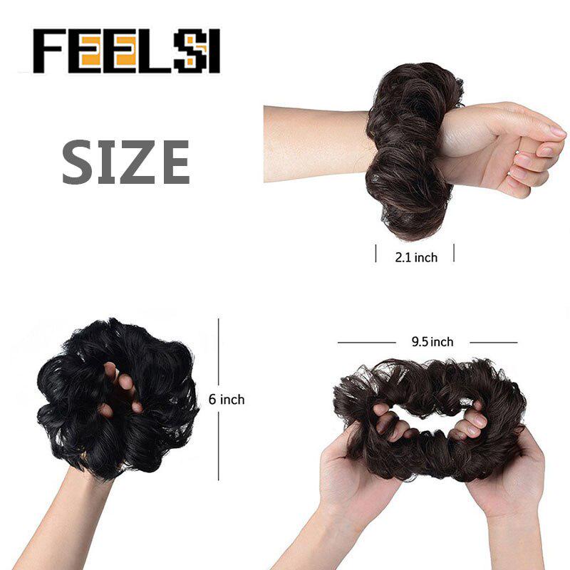 Chignon ondulat de damă cu bandă elastică de cauciuc Scrunchie sintetic pentru păr înfășurat Coc dezordonat posturi