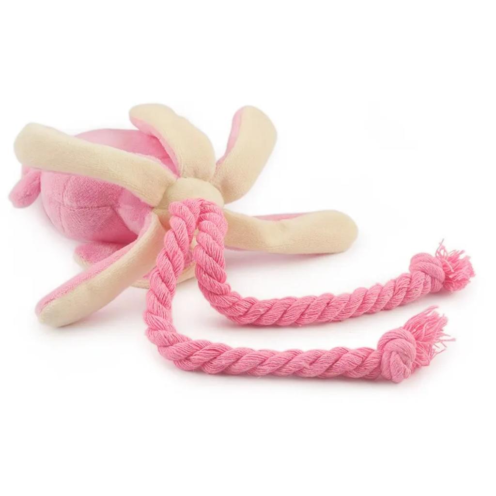 Squid Puppy Pet Dog Chew For Lovely Pink Teeth Cleaning Pet Toys Octopus Plush Toys Supplies Bb Small Cute Rope Toy Dog Squeak