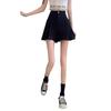 Women's High-Waist Black Casual Summer Shorts, Petite A-Line Wide-Leg Design, 2024 Collection.