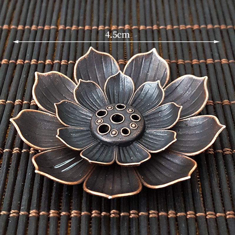1pc Portable Alloy Incense Stick Holder with Lotus Design, Zen Meditation Incense Burner for Home Decor (Without Incense)