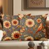 Floral and Bird Patterned Throw Pillows for Home Decor Polyester Pillowcase, Sofa Decorative Cushion Cov Headboard Pillow