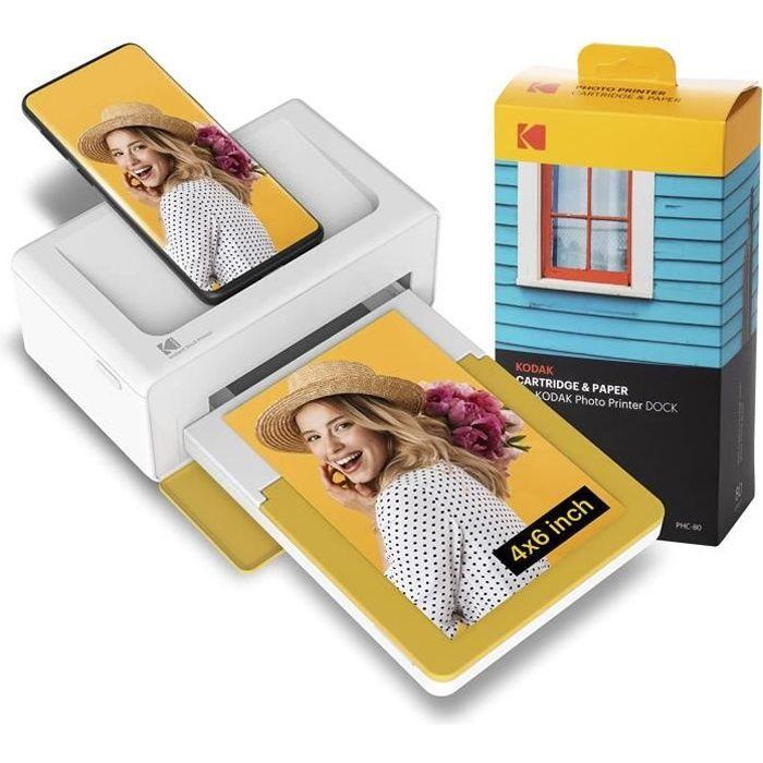 Kodak Dock Plus PD460, Imprimante Photo Portable Pour Smartphones, Tirage Photo Instantané 10x15cm, Lot De 90 Papiers Photo