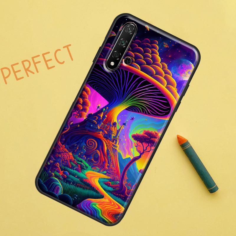 Seltsame Trippy Pilz Hülle für Huawei Nova 10 9 SE 5T Y90 Y70 Y60 Y61 Nova 3i 7i 8i 11i P20 P40 P30 Lite P60 Pro