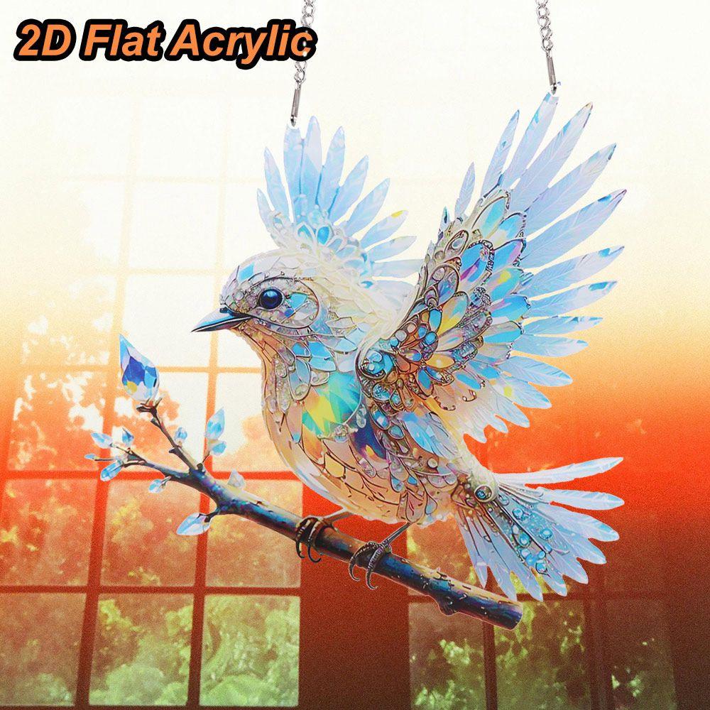 Acrylic Window Hanging Bird Sky Stained Bluebirds Suncatchers Bird Hangings Pendant  Branch