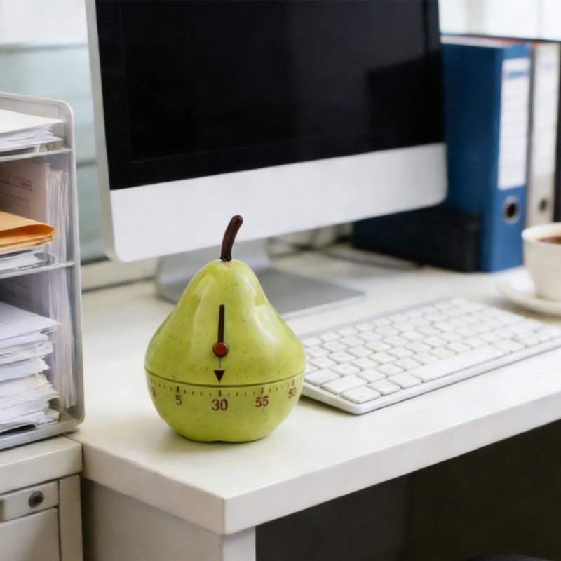 Timer Meccanico a Carica Manuale da 60 Minuti a Forma di Pera per Cucina e Cottura Movimento Meccanico Plastica Non Richiede Batteria