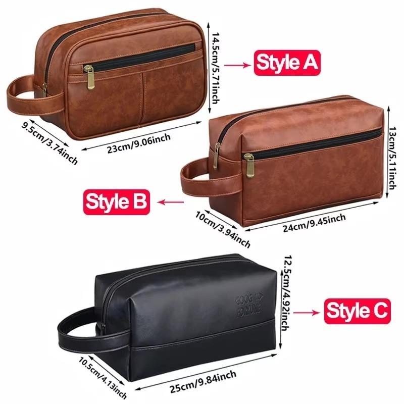 Men Business Travel Wash Toiletry Bag Waterproof PU Leather Bathroom Shaving Tools Organizer Pouch Cosmetic Bag Women Need Bag