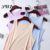 Summer Tank Women Bottoming Vest Ice Silk Seamless Sleeveless Pure Color Plus Size Stretchy Top Round Neck Dry Cooling Camisole Dating Office Vacation
