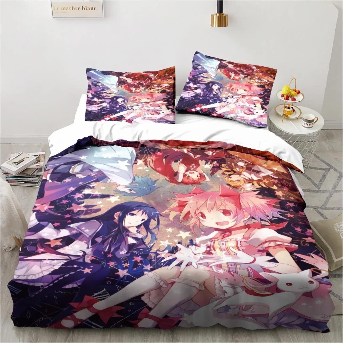 

Puella Magi Madoka Magica Bedding Set Boys Girls Twin Queen Size Duvet Cover Pillowcase Bed Kid Adult Fashion Home Textileextile Tool 70x133cm 2pcs
