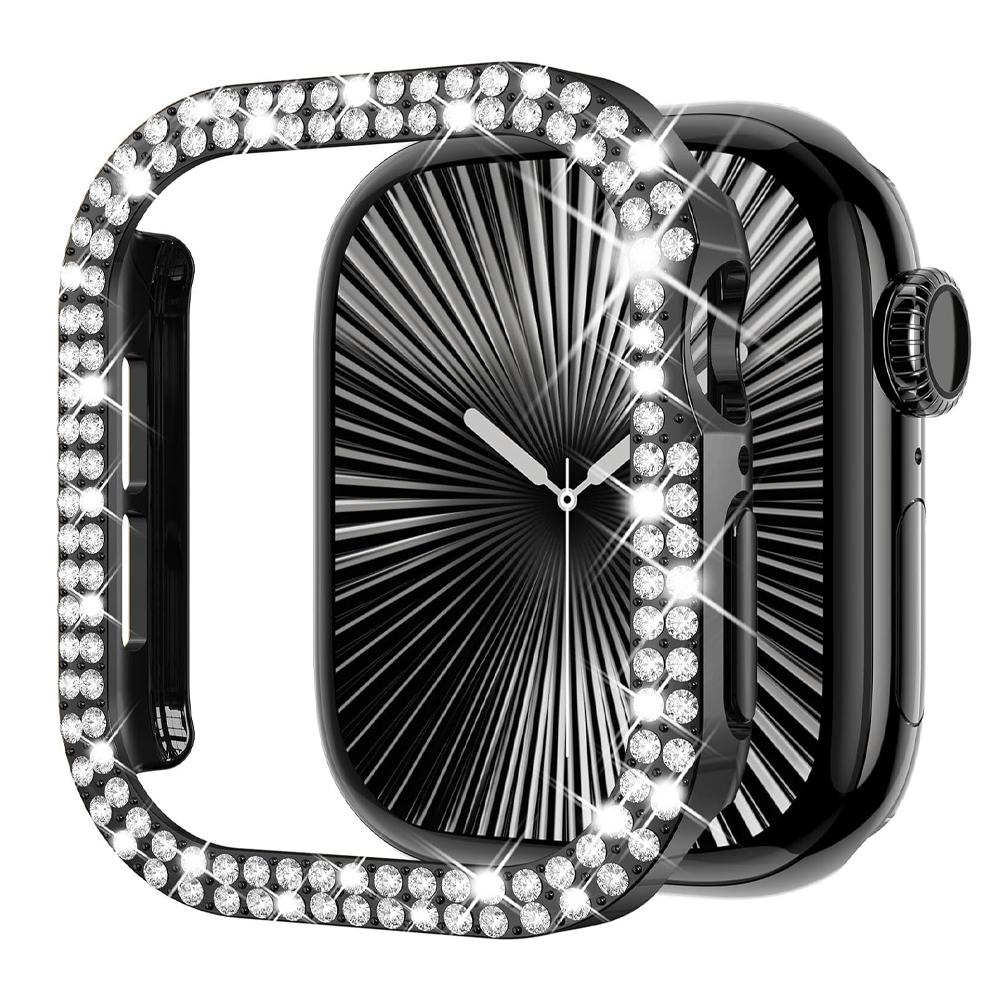Cover For Apple watch Case 42mm 46mm Series 10 accessories Bling Diamond Rhinestone PC Bumper Protector Face iWatch Protective