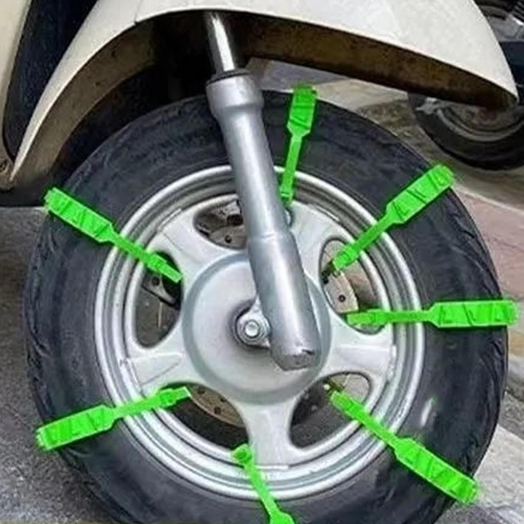 10 Stück Motorrad Schneeketten Rutschfeste Moto Reifenkabel Riemen Motorradreifenketten Wiederverwendbare Winterreifenbänder Sicherheitskette