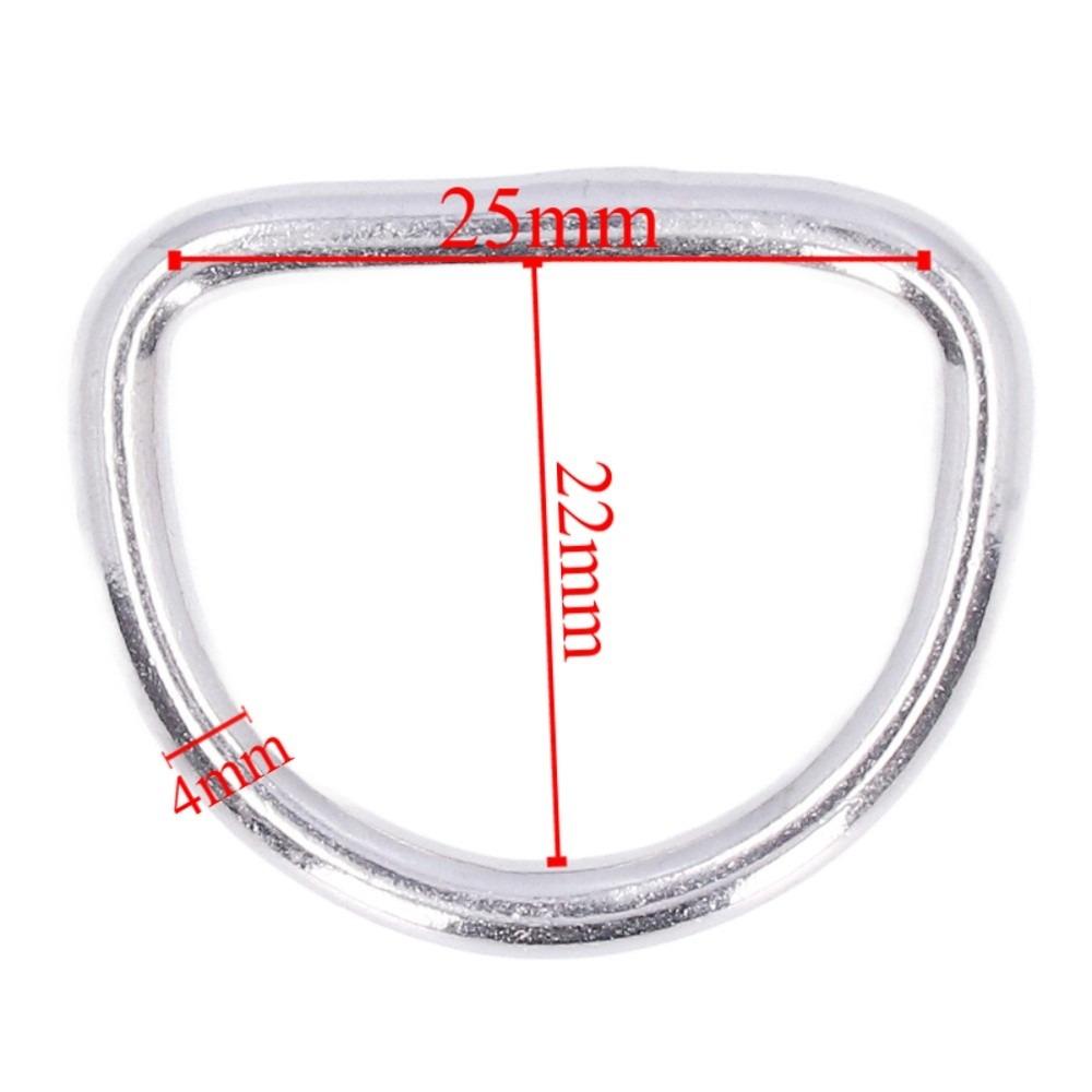 10 Pcs Smooth Welding D Ring Solid Metal Rings  for Camping Belt, Dog Leashes, Macrame