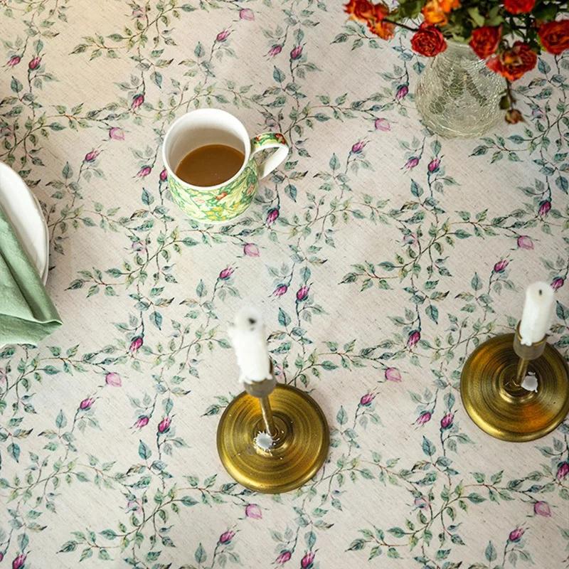 Dining Room  Rectangular Table Cover Cloth Non-Slip Home Table Mat American Tablecloth Waterproof Oil Proof Printed Tablecloth