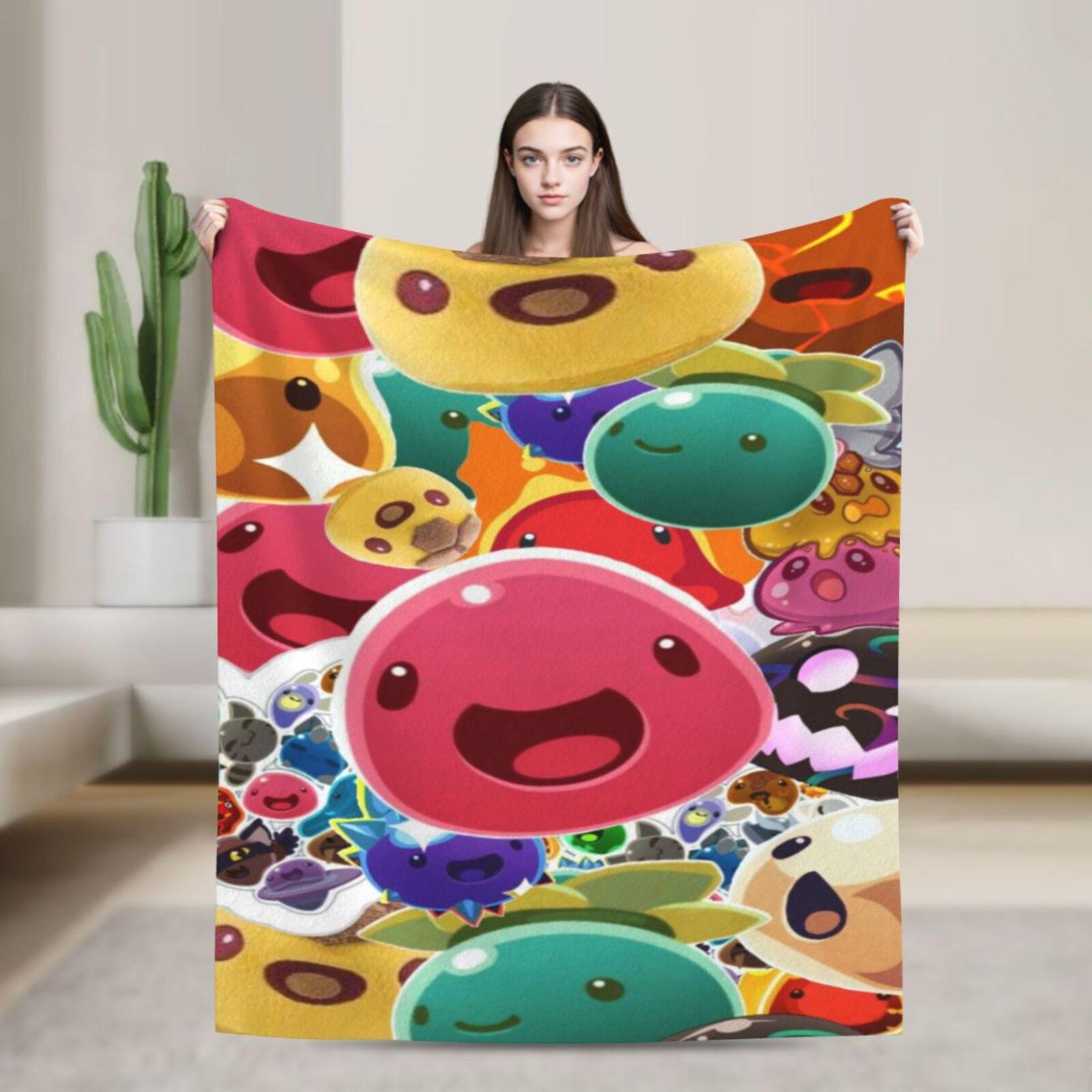 

1Pc Slime Cartoon Rancher Game Blankets Anime Cute Plush Novelty Soft Throw Blanket For Bedding Lounge Decoration Office60x80 70x100cm28x39in