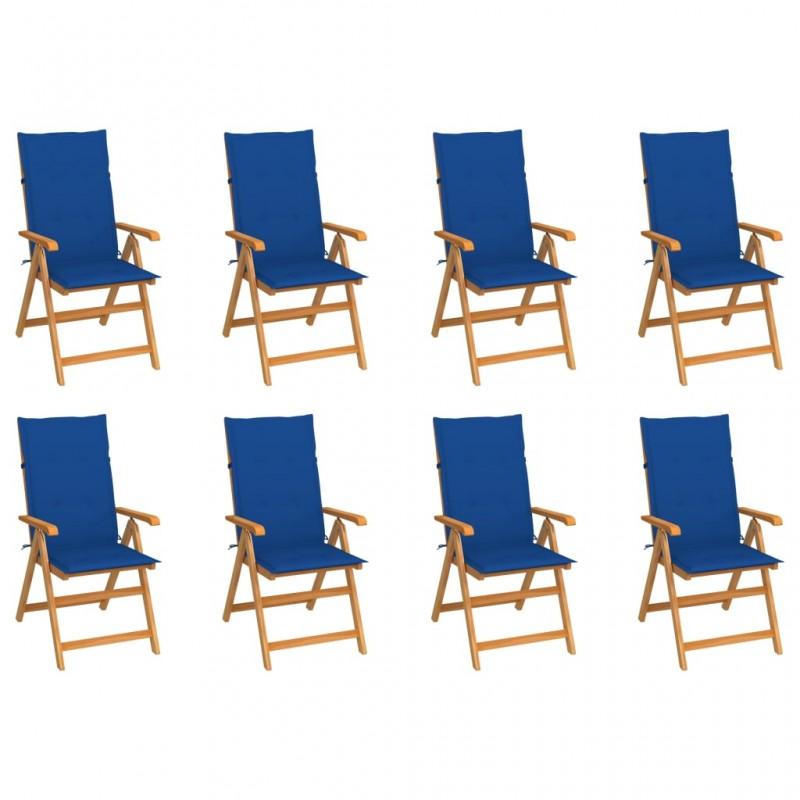 Day and Night - Day and Night Reclining Garden Chairs with Cushions 8 Pcs Solid Teak