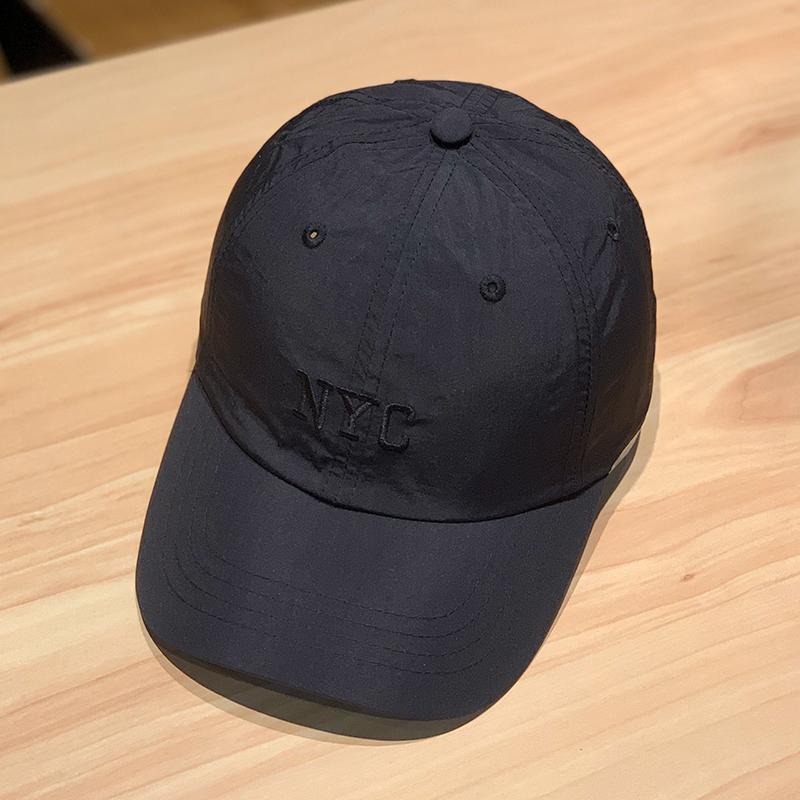 Women's lightweight quick-dry fabric baseball cap - korean style embroidered lettering, face covering, sun protection duckbill cap - unisex